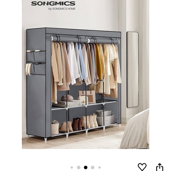 SONGMICS Portable Closet, Wardrobe Closet Organizer with Cover - Picture 7 of 9
